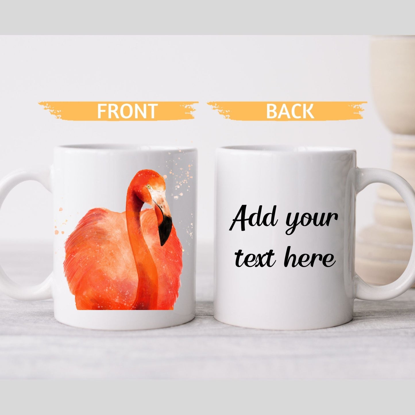 Vibrant Flamingo Portrait Ceramic Coffee Mug - MerikaArt
