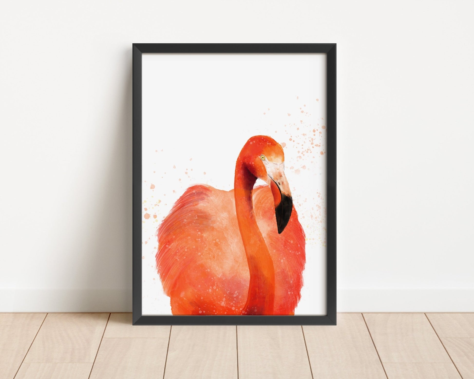 Vibrant Flamingo Watercolor Art Print – Bold and Elegant Wall Decor - MerikaArt