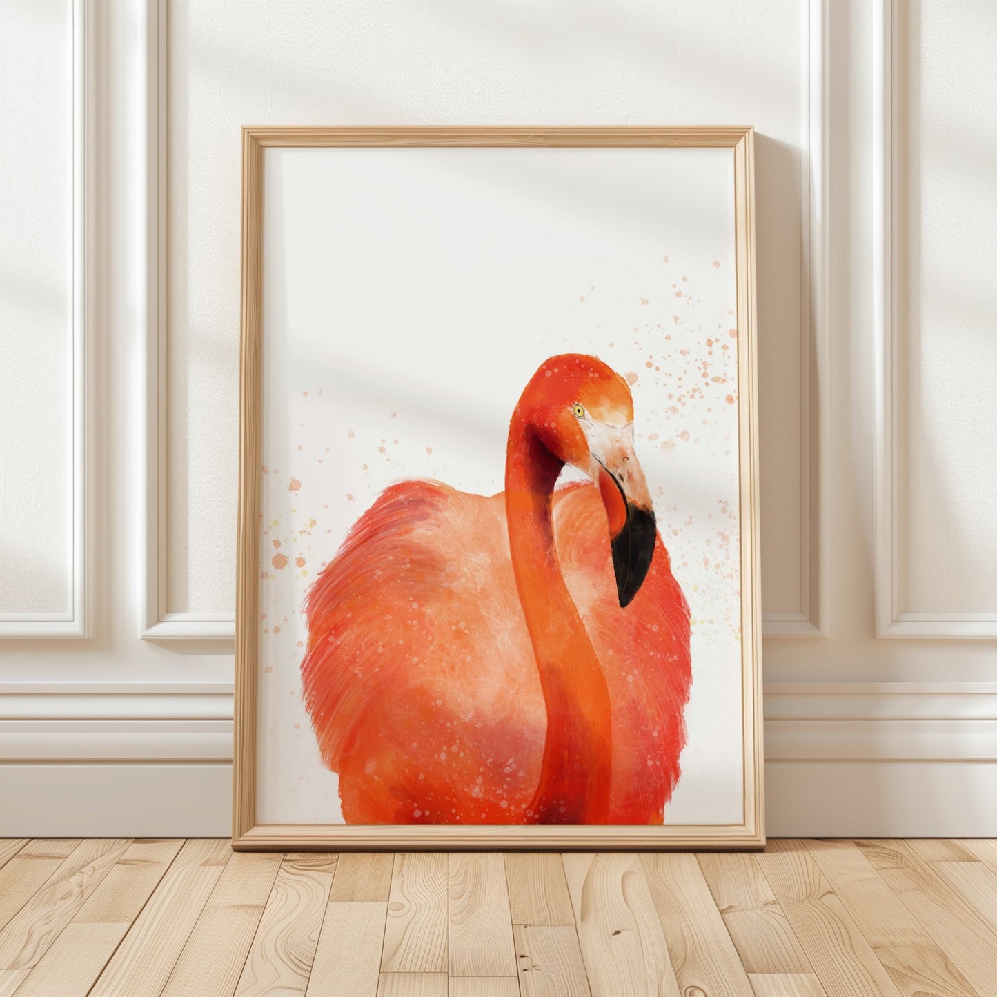 Vibrant Flamingo Watercolor Art Print – Bold and Elegant Wall Decor - MerikaArt