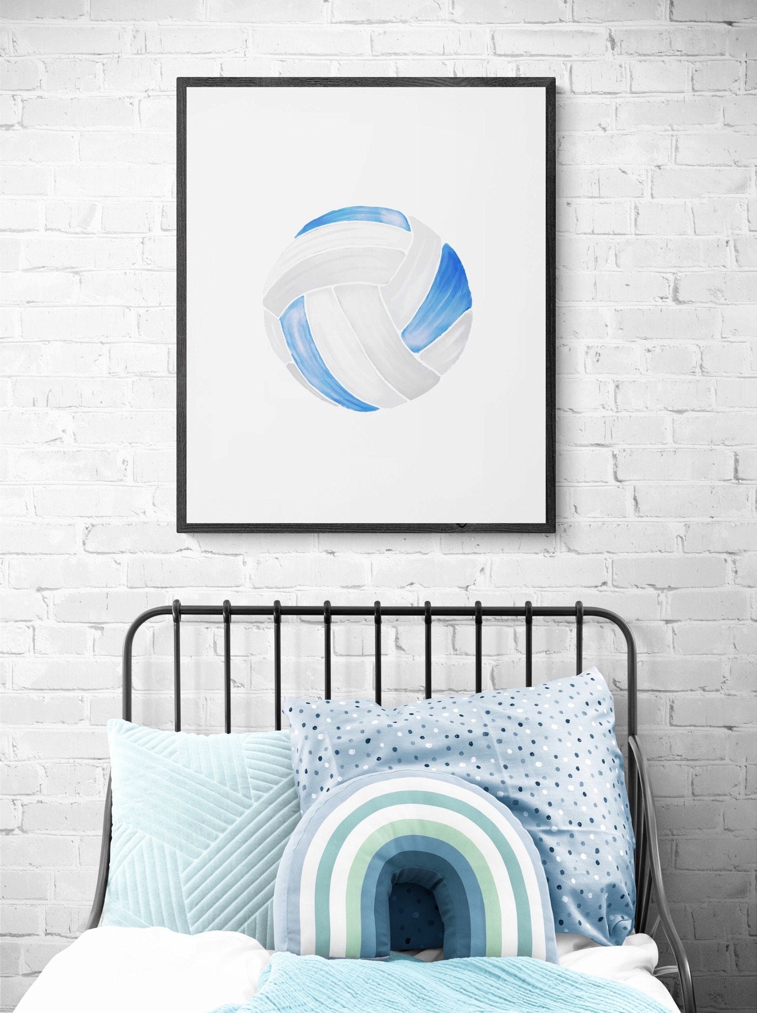 Volleyball Print, Sport Painting, Boys Room Wall Art, Girls Room Print, Boys Room Gift, Kids Wall Art, Nursery Decor, Sports Lover Drawing - MerikaArt