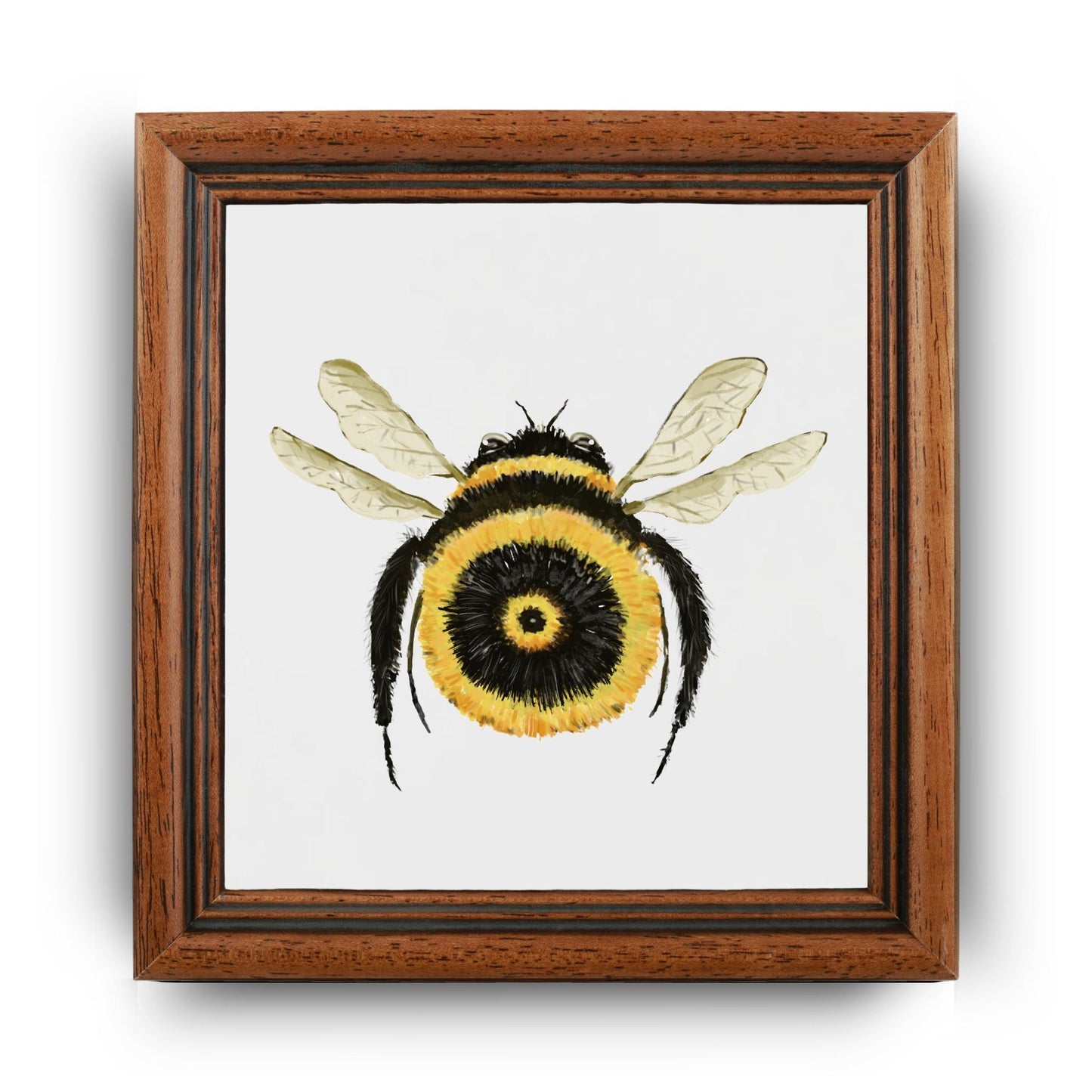 Whimsical Bumblebee Ceramic Tile - MerikaArt