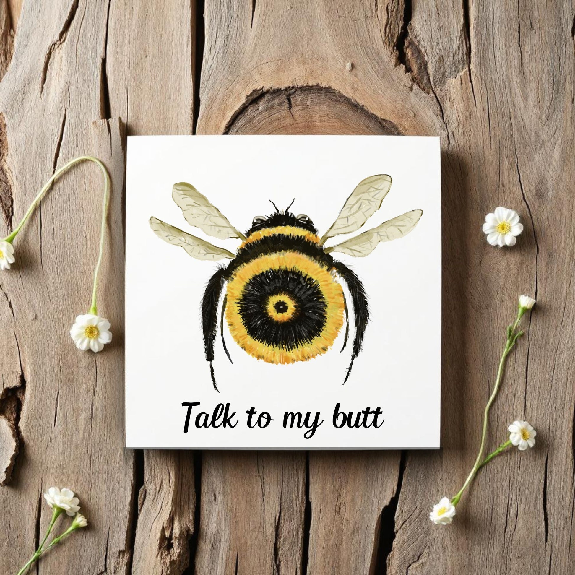Whimsical Bumblebee Ceramic Tile - MerikaArt