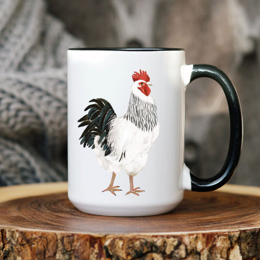 White Rooster Mug - MerikaArt