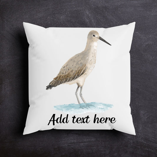 Willet Bird Pillow - MerikaArt