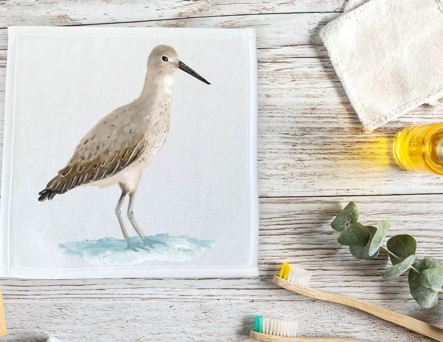 Willet Washcloth - MerikaArt