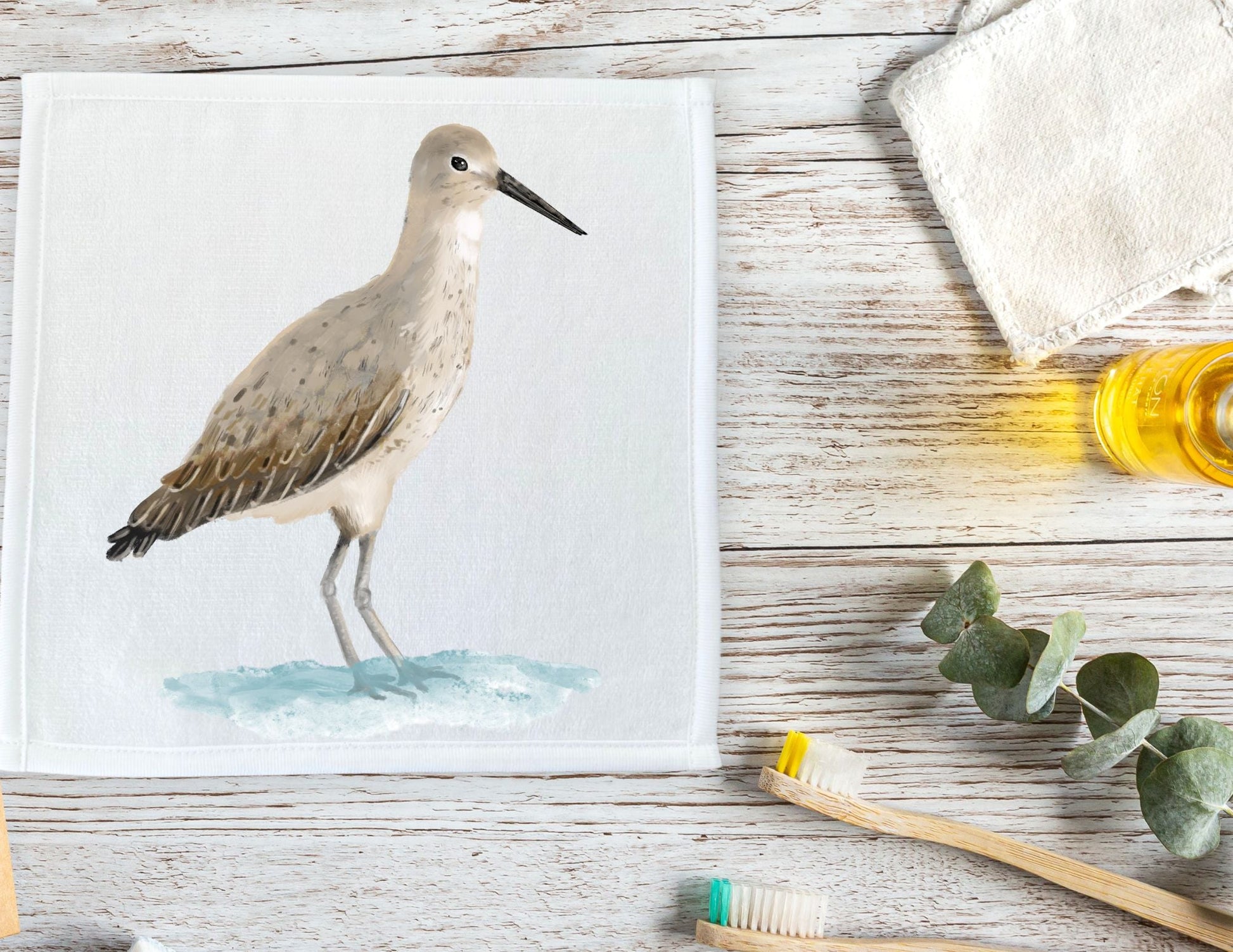 Willet Washcloth - MerikaArt