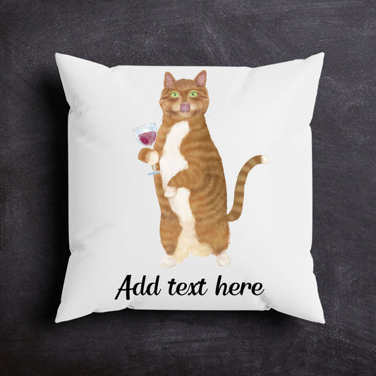 Wine Cat Pillow - MerikaArt