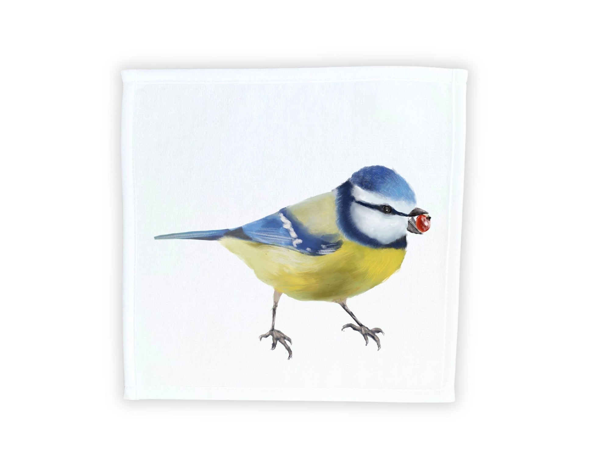 Yellow and Blue Bird Washcloth - MerikaArt