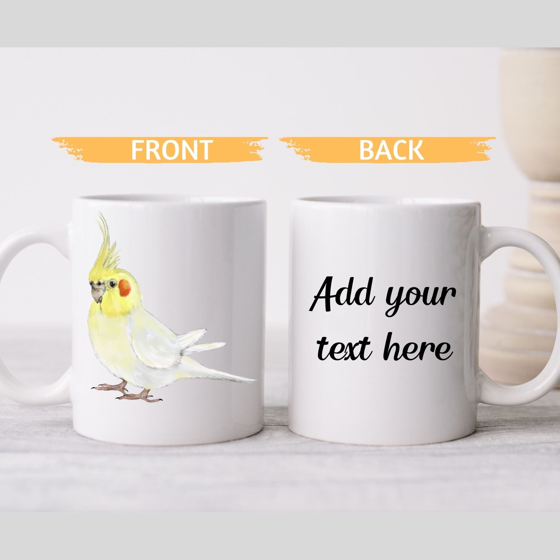 Yellow Cockatiel Ceramic Coffee Mug - MerikaArt