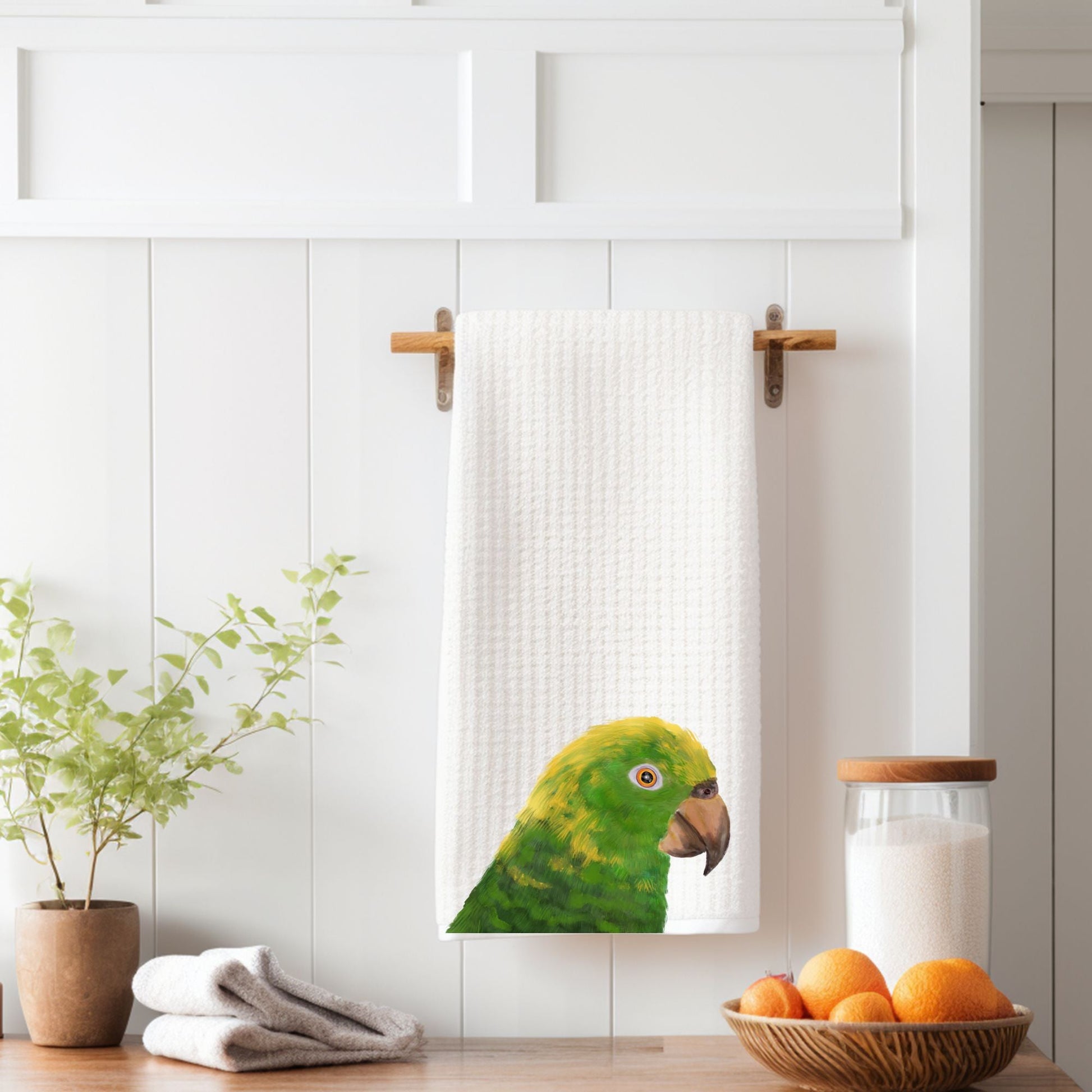 Yellow - Headed Amazon Parrot Kitchen Towel - MerikaArt