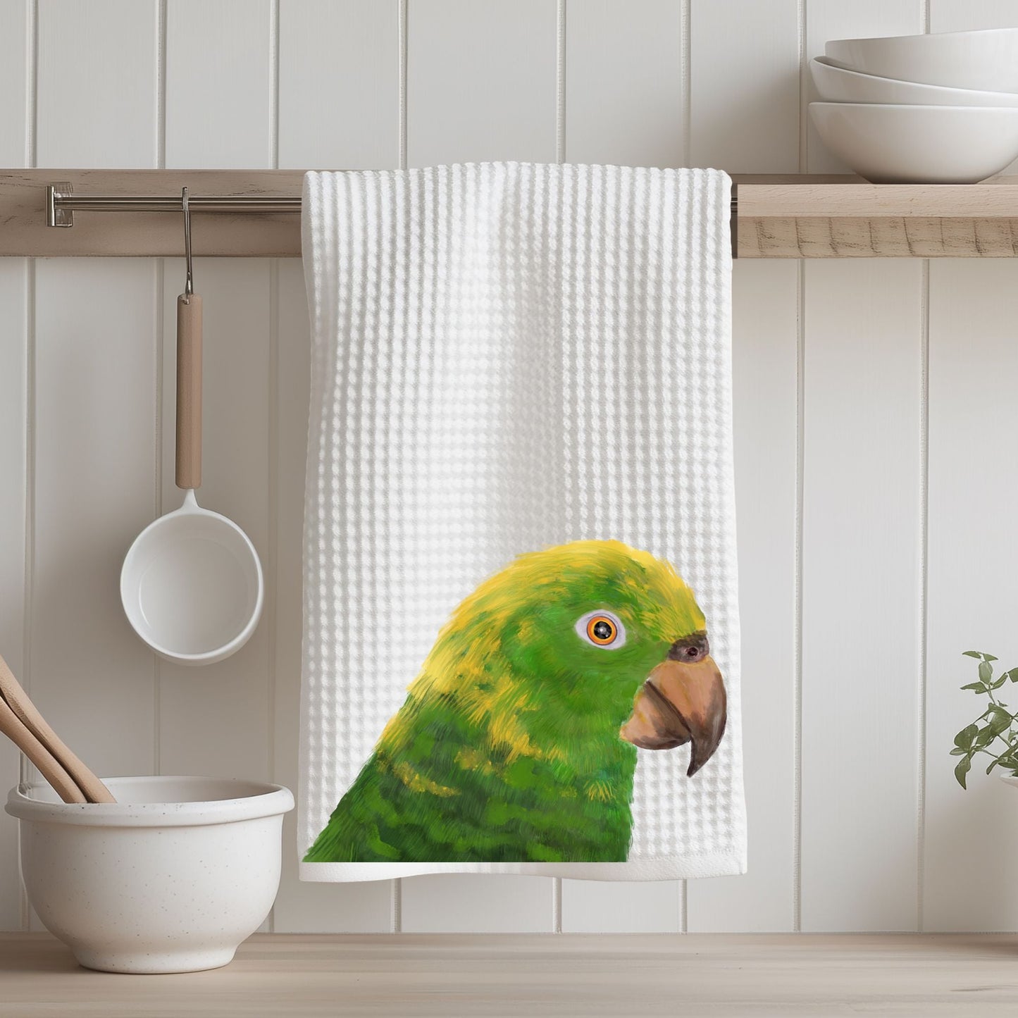 Yellow - Headed Amazon Parrot Kitchen Towel - MerikaArt