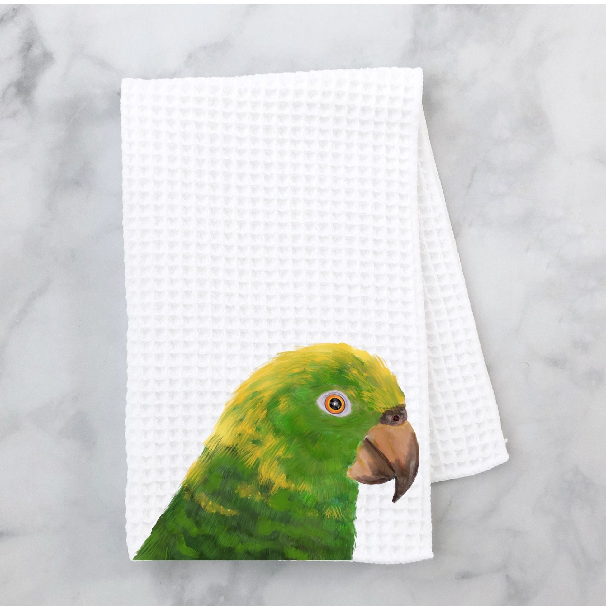 Yellow - Headed Amazon Parrot Kitchen Towel - MerikaArt