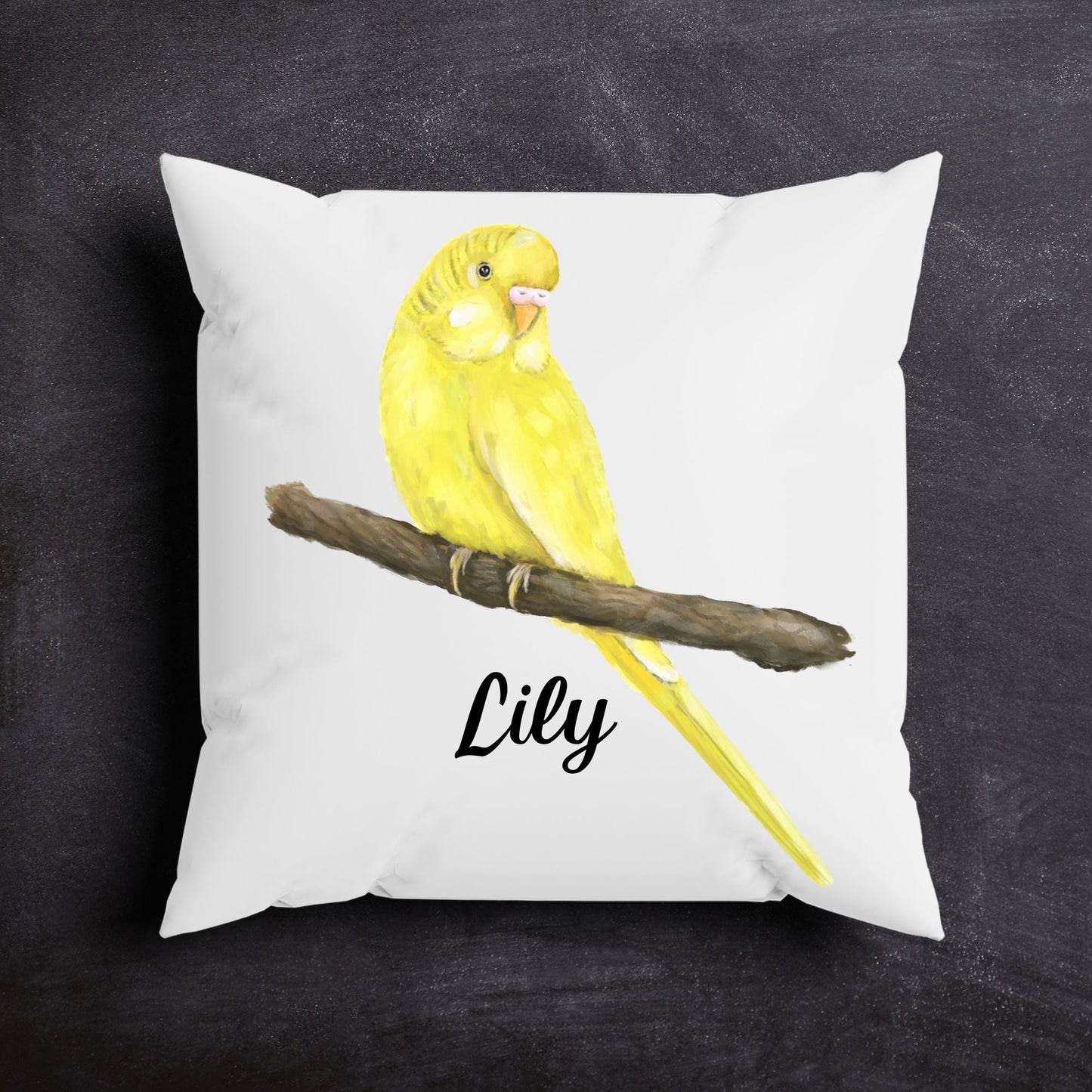 Yellow Parakeet Pillow - Nature Inspired Home Decor - MerikaArt