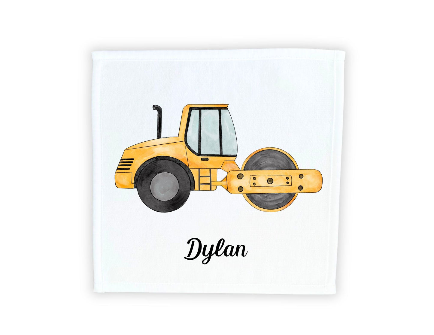 Yellow Road Roller Washcloth - MerikaArt