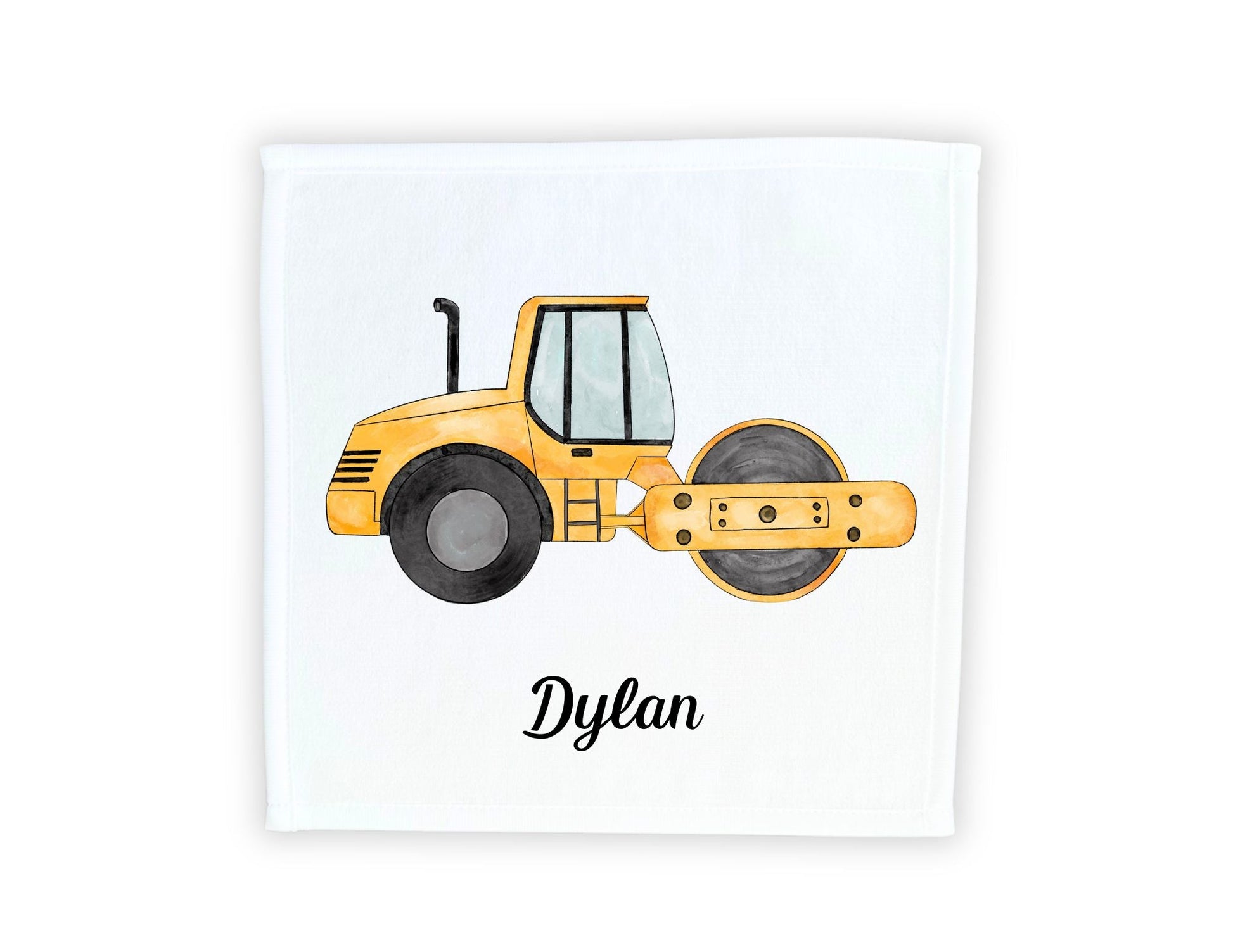 Yellow Road Roller Washcloth - MerikaArt