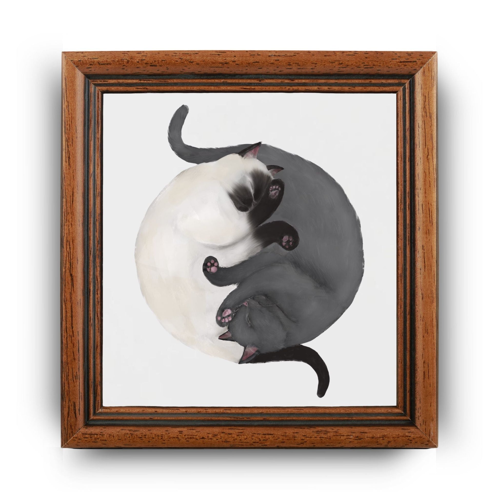 Yin Yang Cats Ceramic Tile - MerikaArt