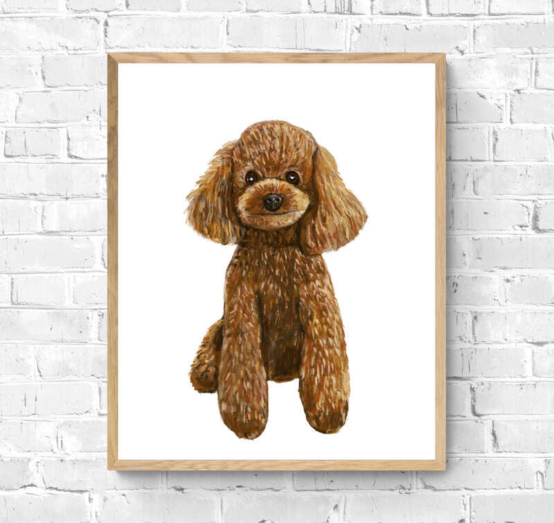 korrekt Forespørgsel Oh Cute Poodle Print, Poodle Portrait, Doggy Artwork, Brown Poodle Painti –  MerikaArt