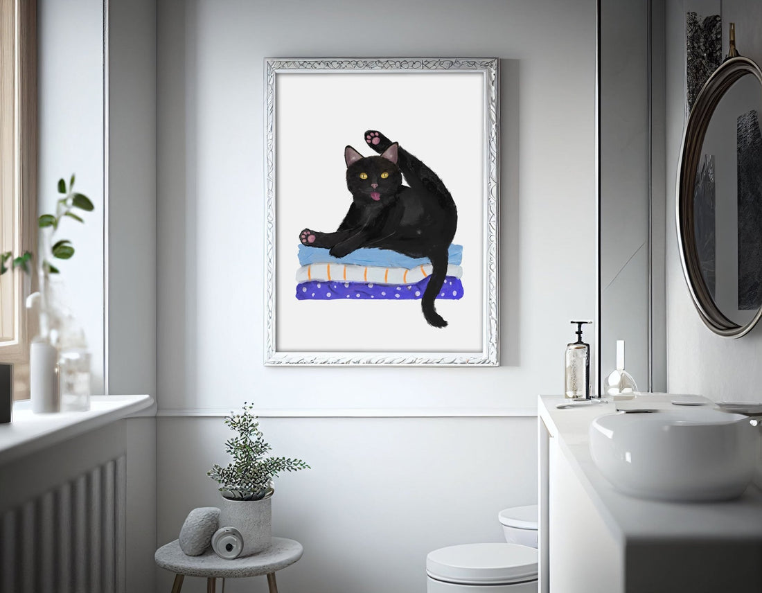 Adding a Splash of Humor with Funny Pet Paintings for the Bathroom - MerikaArt