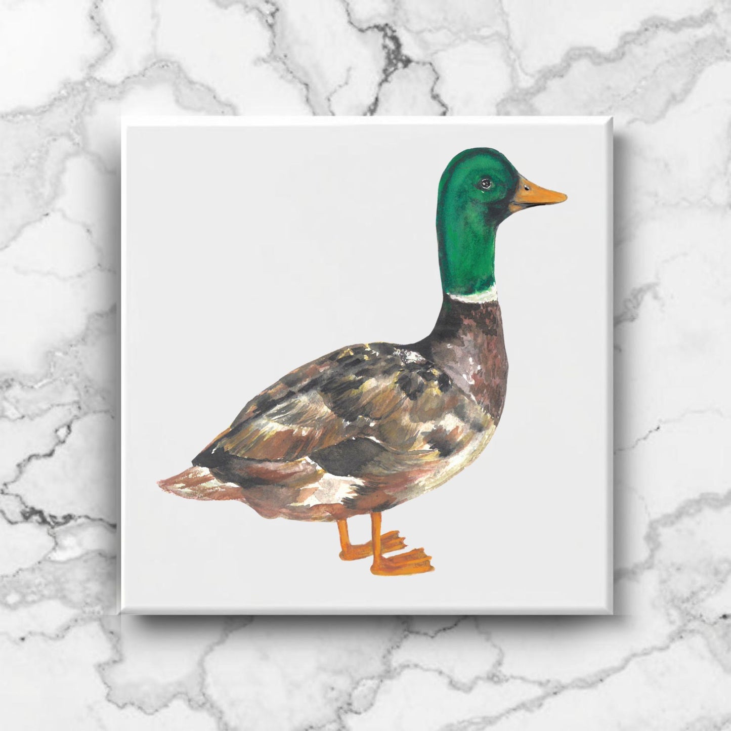 Mallard Duck Ceramic Tile – Handcrafted Bird Lover Artwork