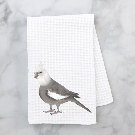 Unique White Cockatiel Kitchen Towel