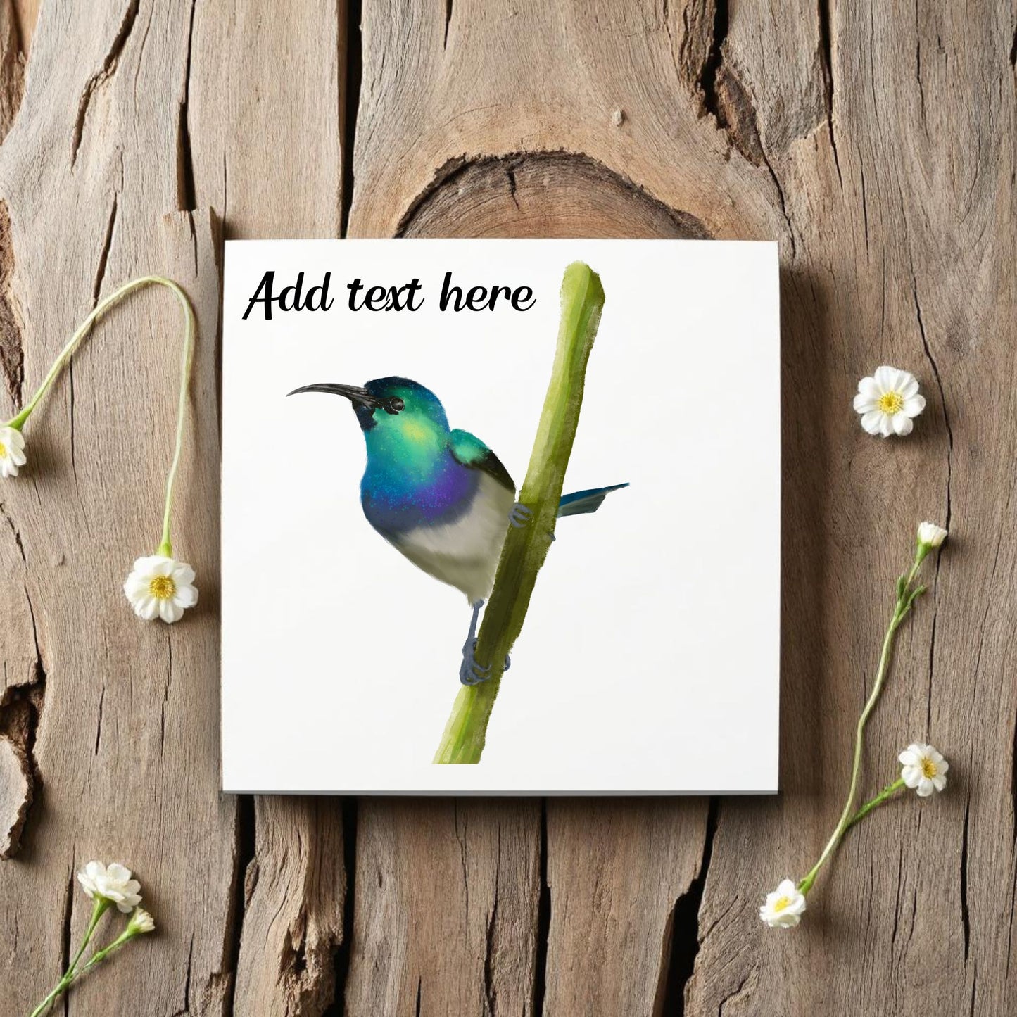 Hummingbird Ceramic Tile – Handcrafted Bird Lover Artwork