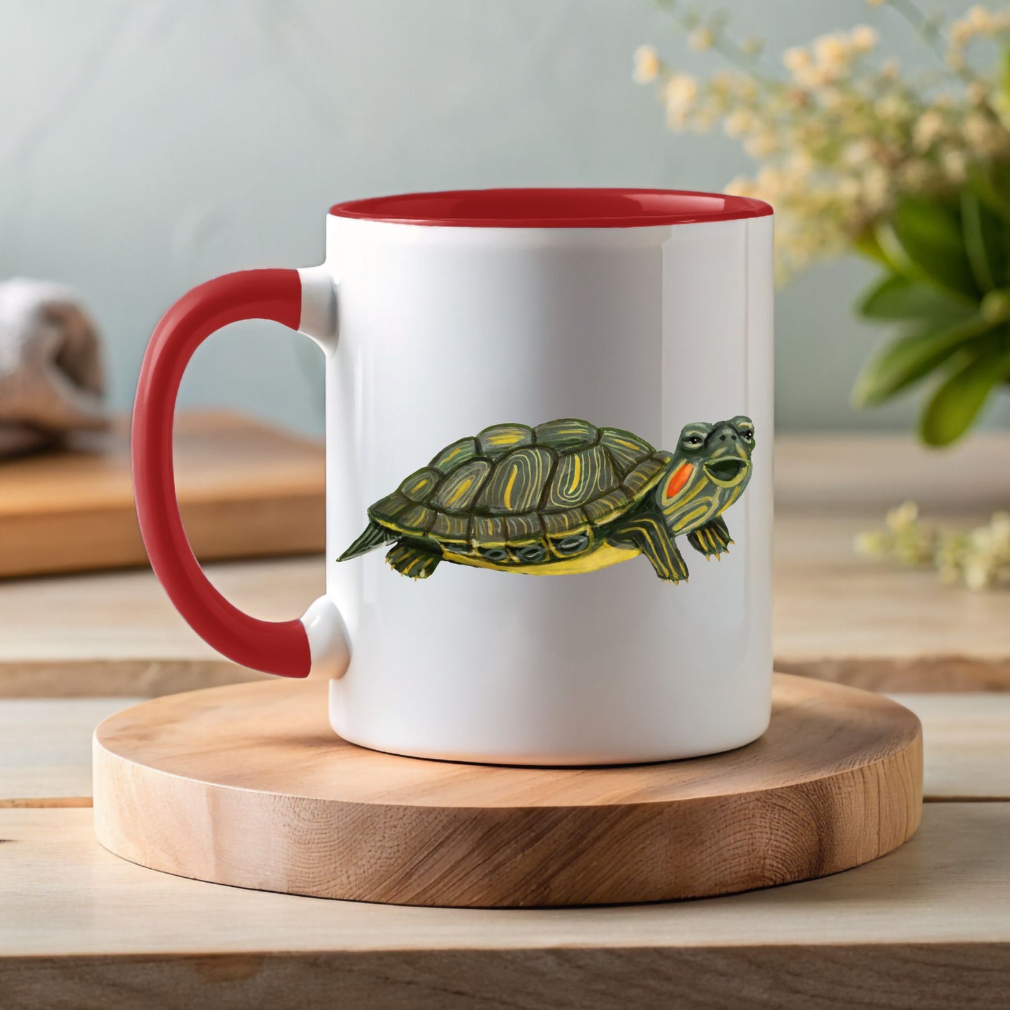 Red-Eared Slider Turtle Ceramic Coffee Mug