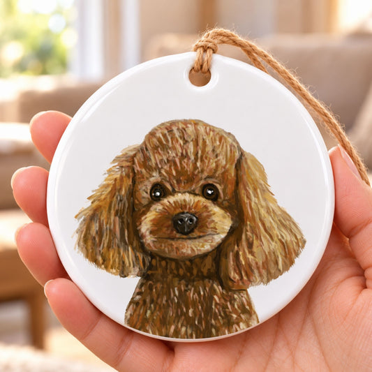 Poodle Ceramic Ornament