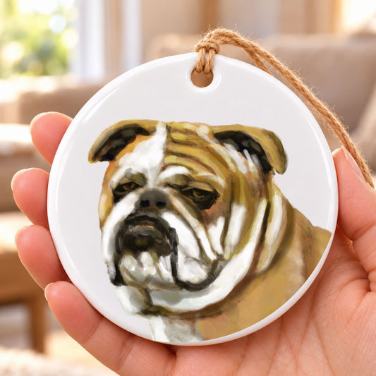 English Bulldog Ceramic Ornament