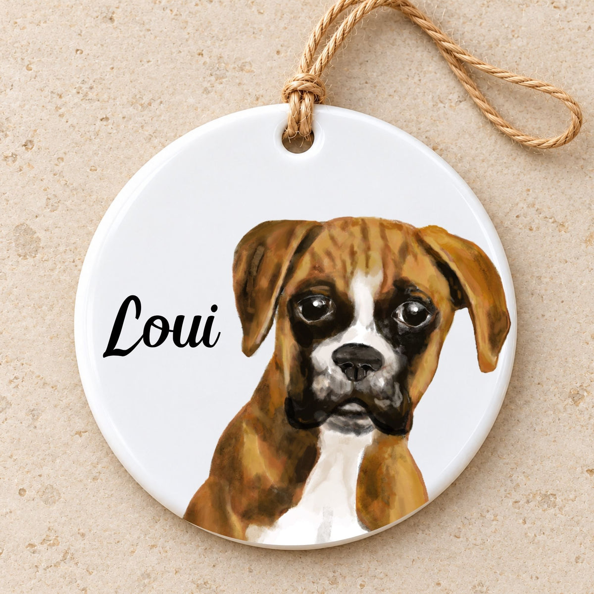 Boxer Dog Ceramic Ornament
