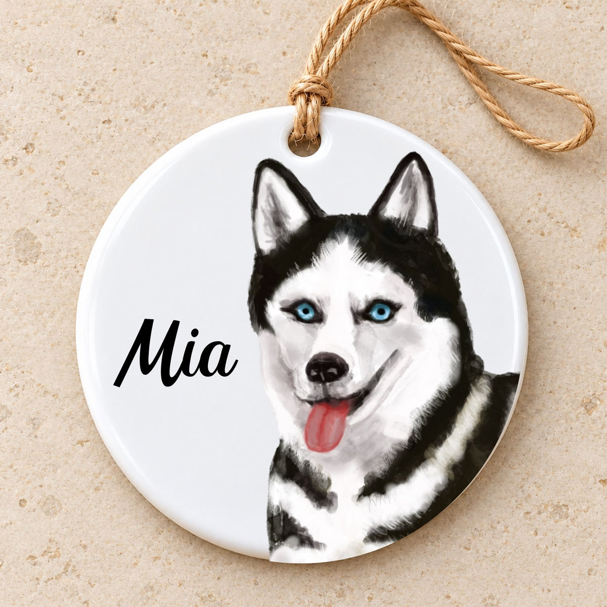 Siberian Husky Ceramic Ornament