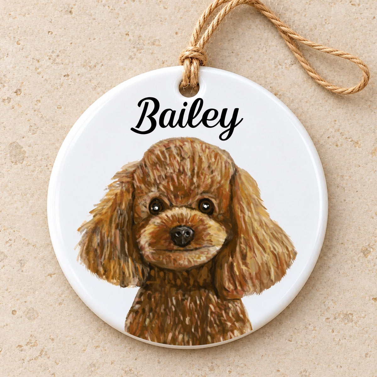Poodle Ceramic Ornament