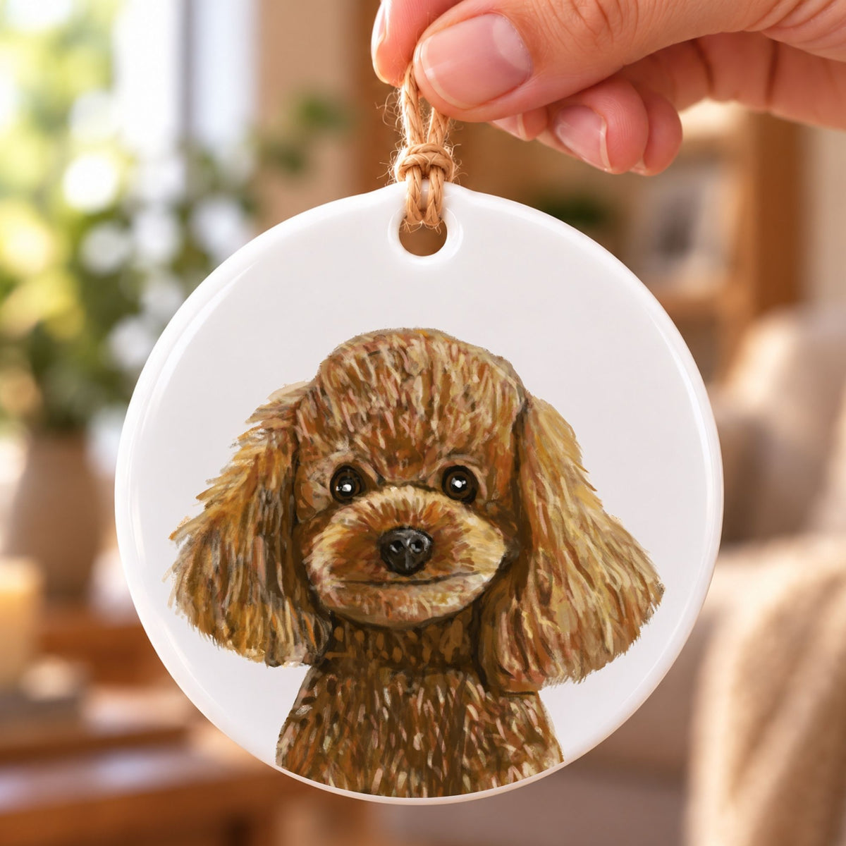Poodle Ceramic Ornament