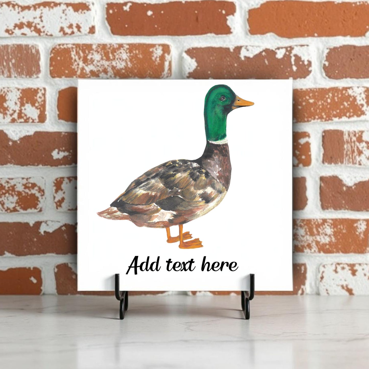 Mallard Duck Ceramic Tile – Handcrafted Bird Lover Artwork