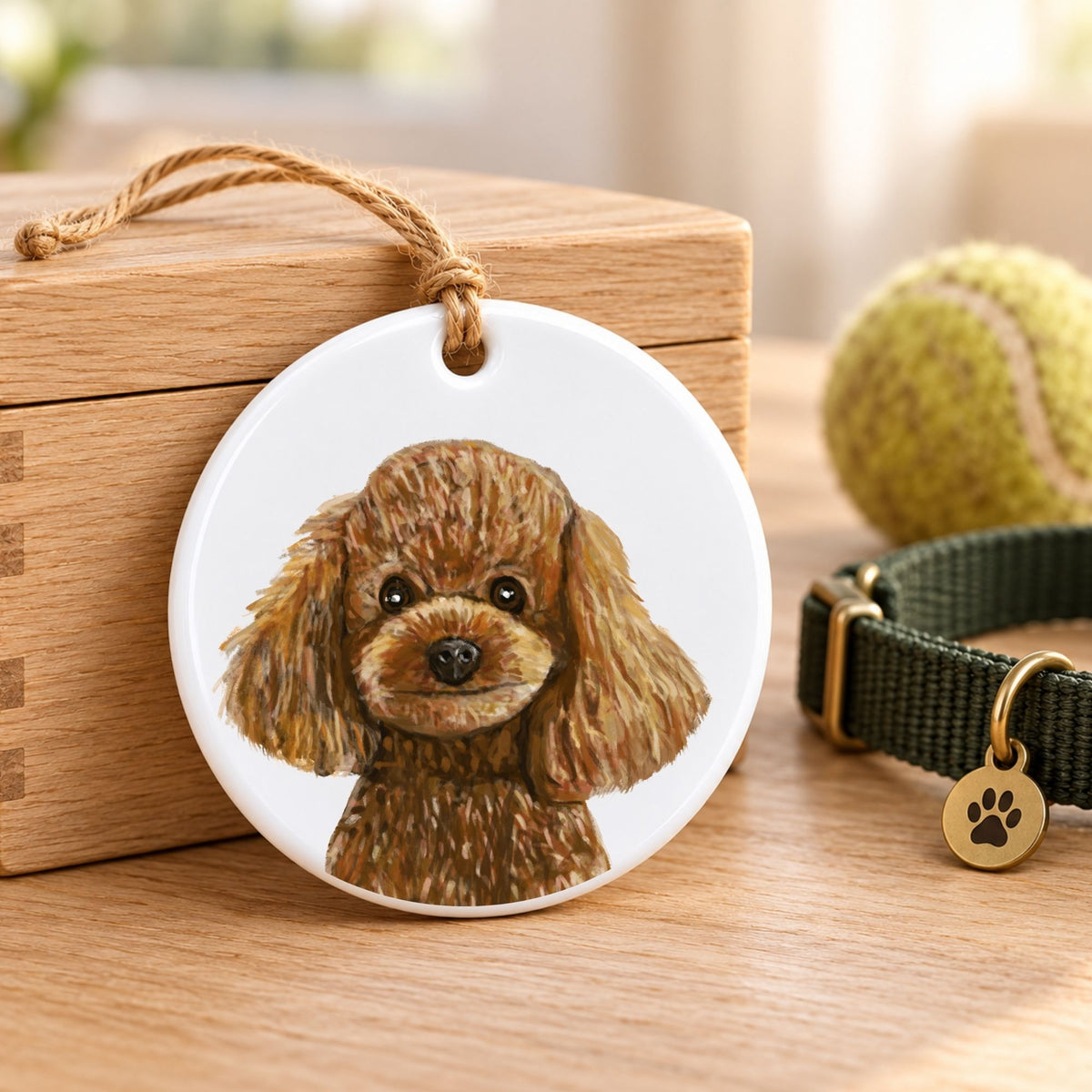 Poodle Ceramic Ornament