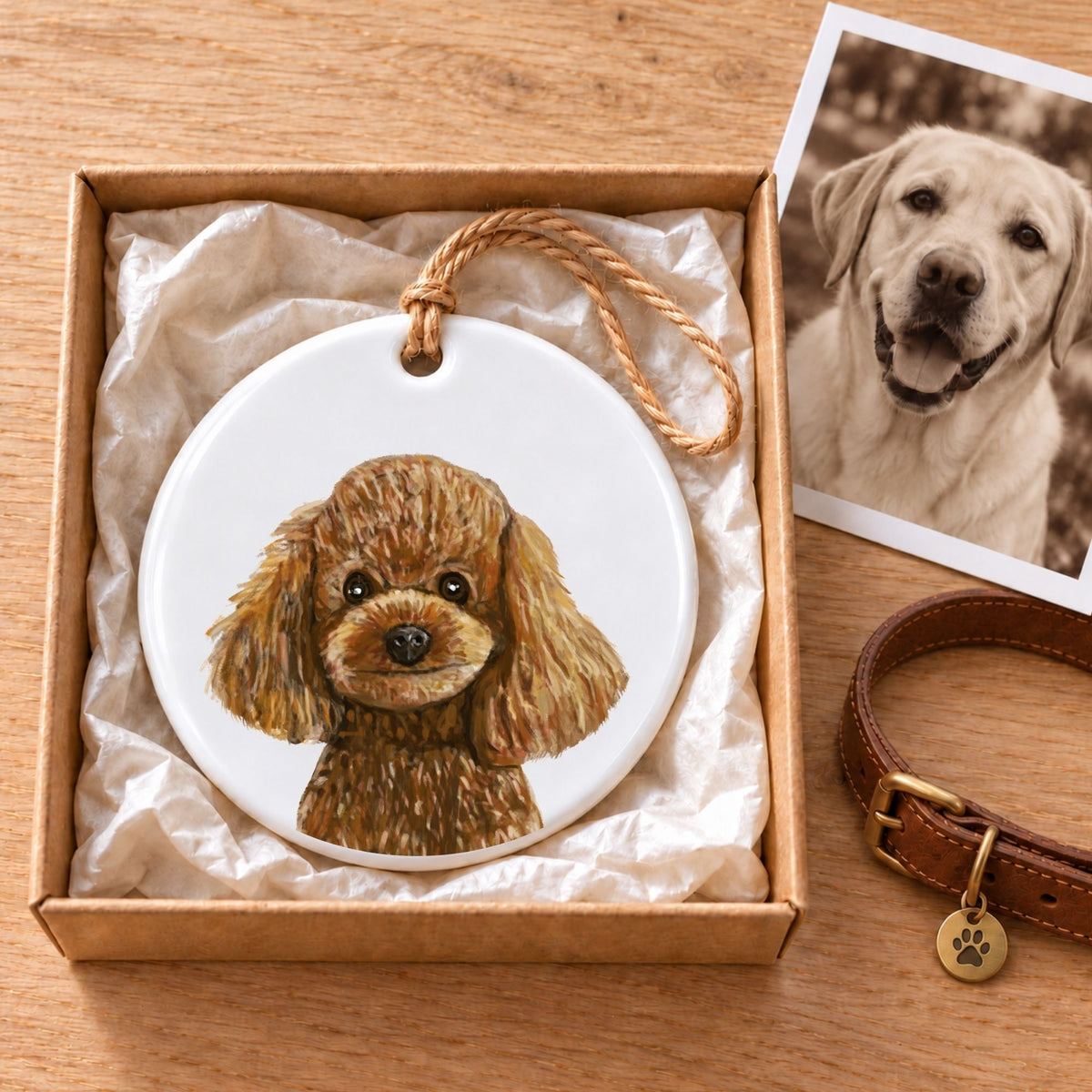Poodle Ceramic Ornament