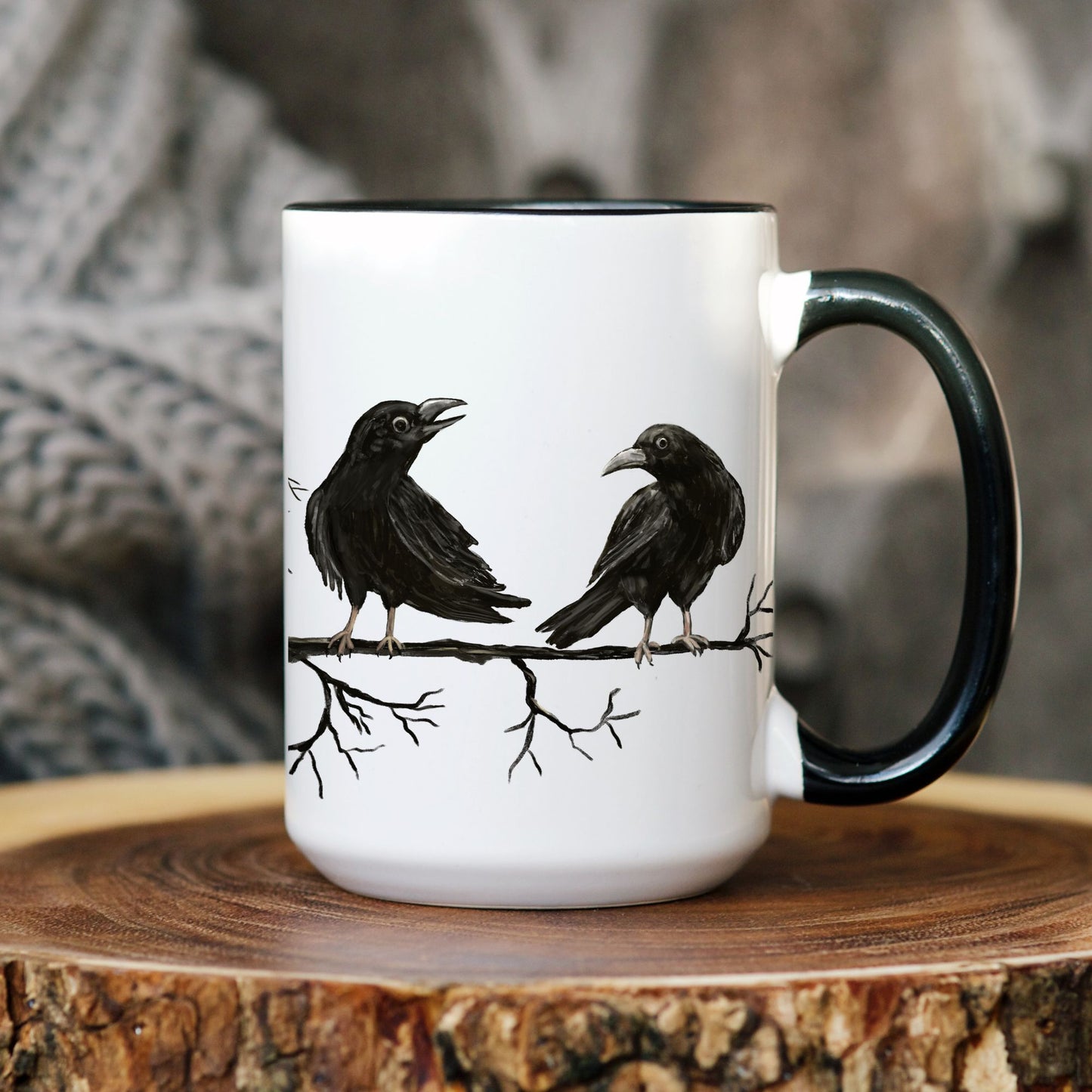 Black Crow Duo Ceramic Coffee Mug