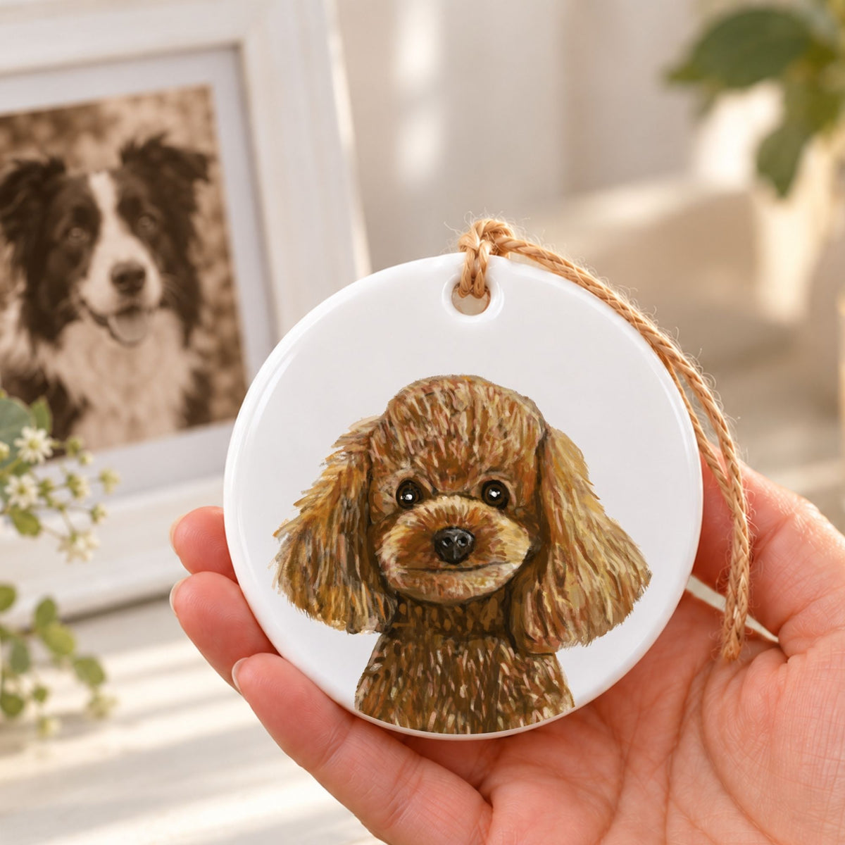Poodle Ceramic Ornament