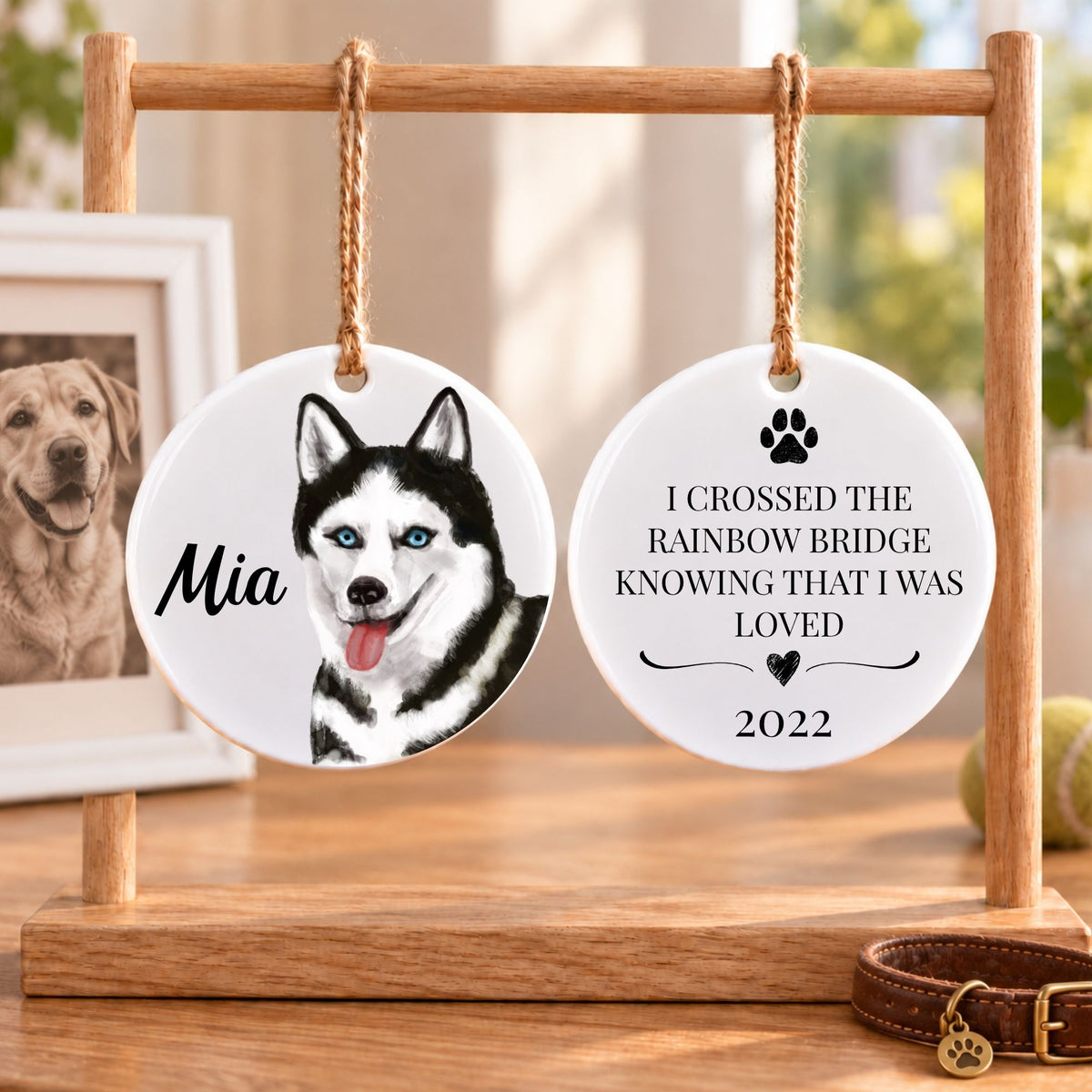 Siberian Husky Ceramic Ornament