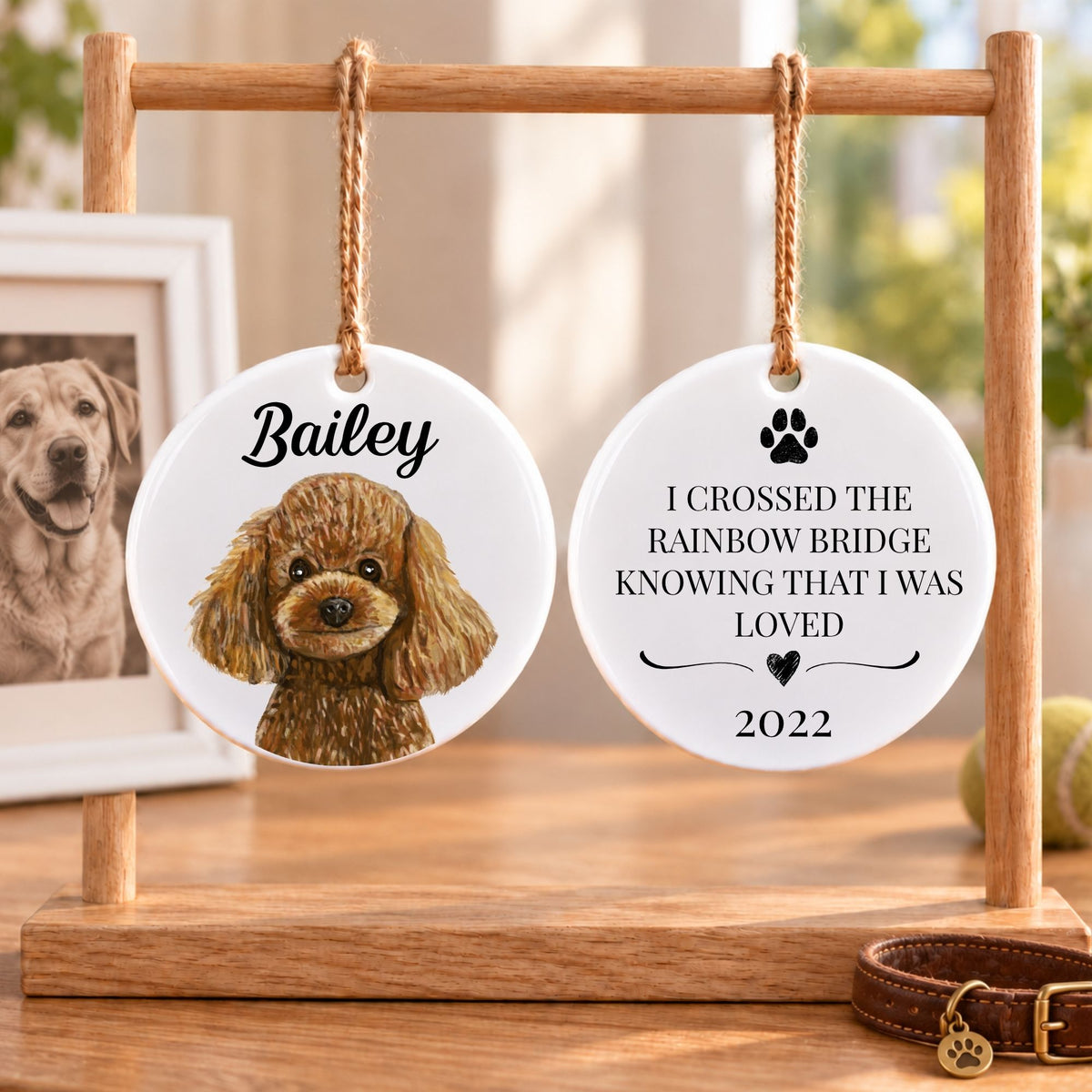 Poodle Ceramic Ornament