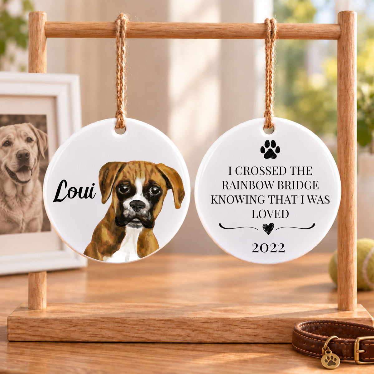 Boxer Dog Ceramic Ornament