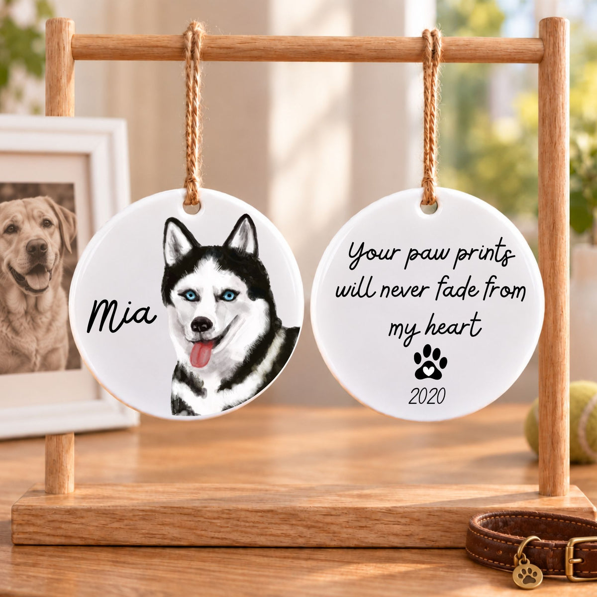 Siberian Husky Ceramic Ornament