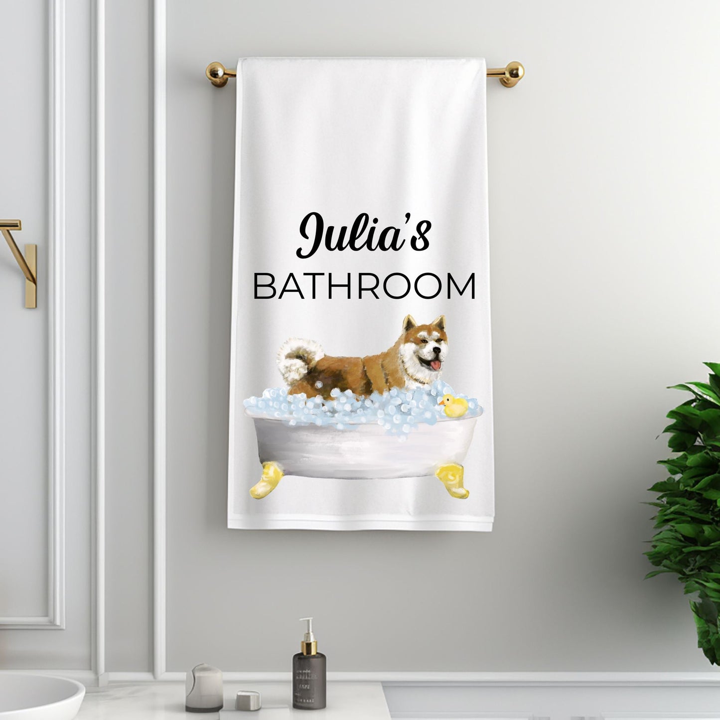 Akita Bath Bathroom Towel - MerikaArt