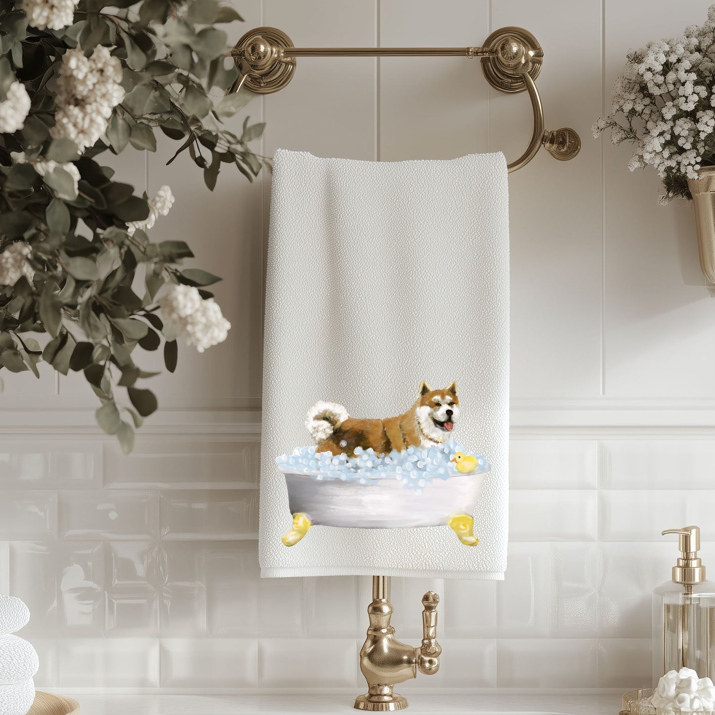 Akita Bath Bathroom Towel - MerikaArt