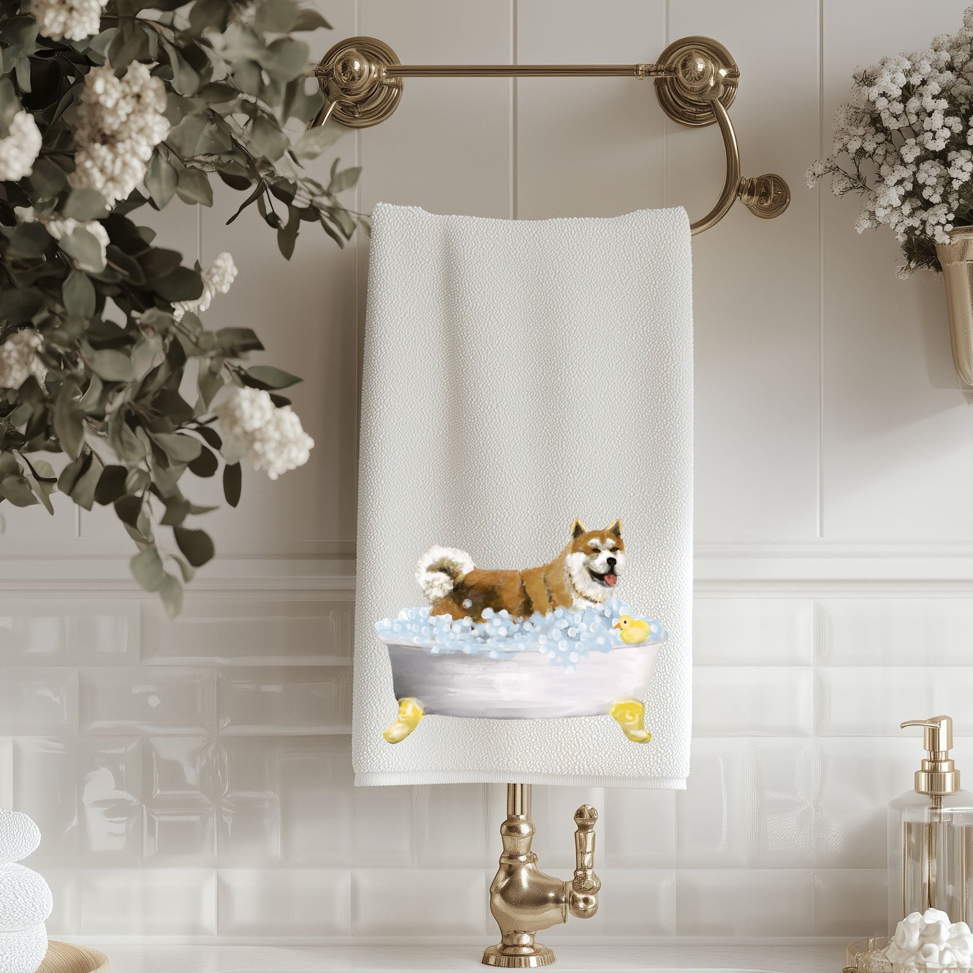 Akita Bath Bathroom Towel - MerikaArt