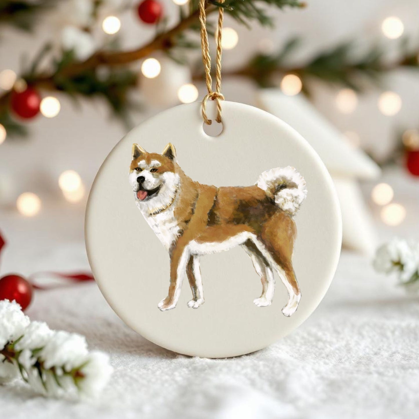 Akita Ceramic Ornament - MerikaArt