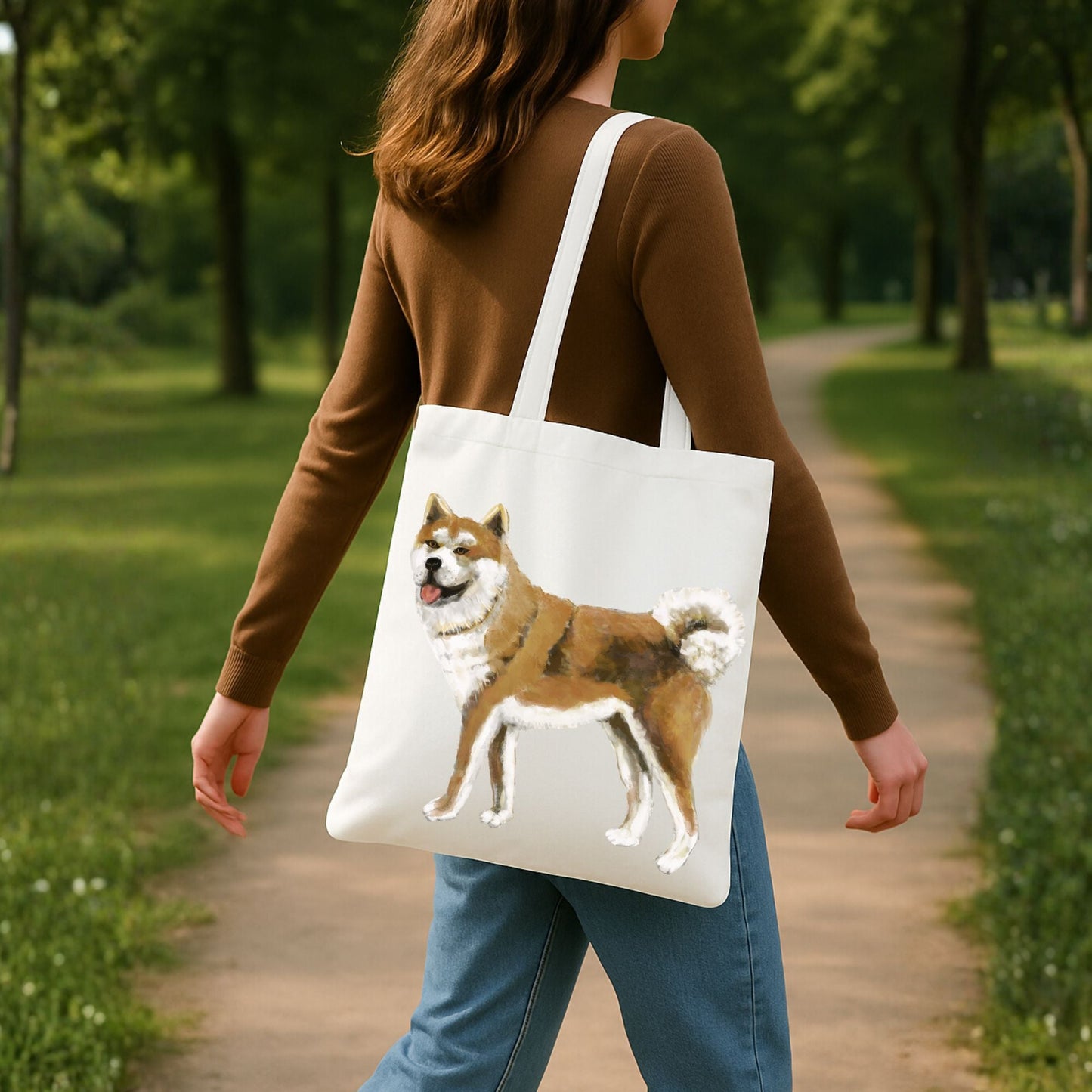 Akita Dog Canvas Tote Bag - MerikaArt