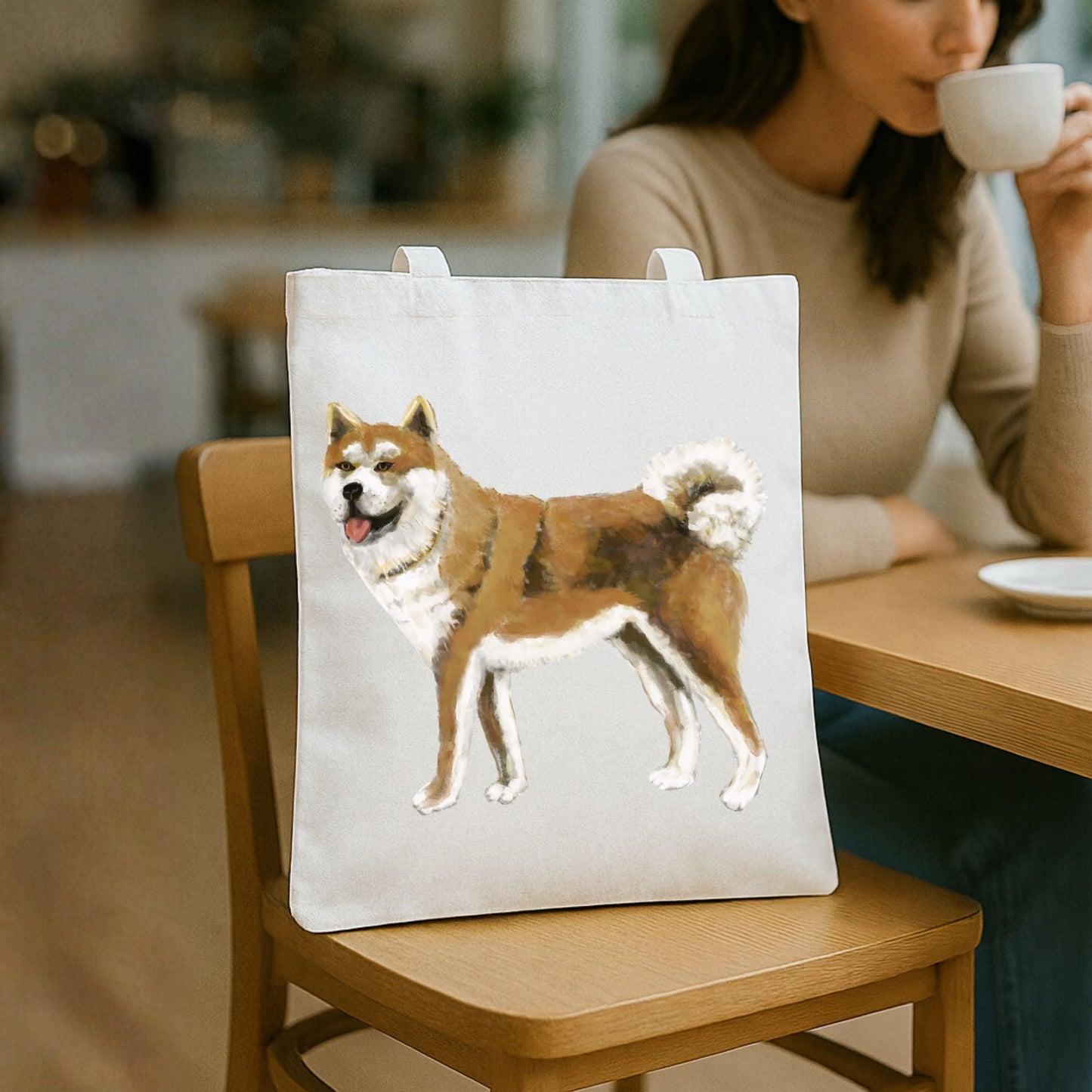 Akita Dog Canvas Tote Bag - MerikaArt