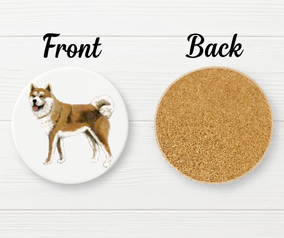 Akita Dog Ceramic Coaster - MerikaArt