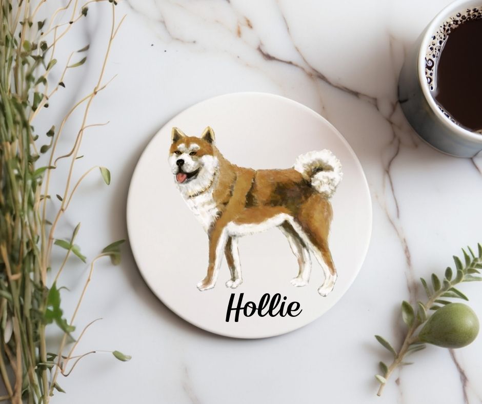 Akita Dog Ceramic Coaster - MerikaArt
