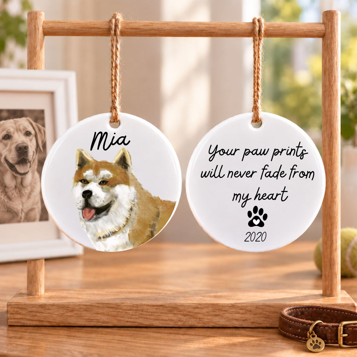 Akita Dog Ceramic Ornament - MerikaArt